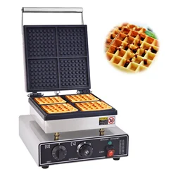 Commercial 4pcs square waffle maker machine  Electric Stainless Steel Cake Maker bread toaster snack equipment with CE