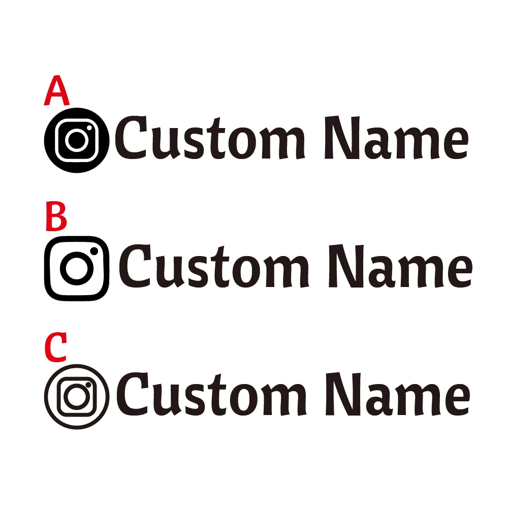 1PC Custom Social Media Sign Vinyl Stickers For Car Body Decor Website Instagram Logo with Name Personalized Decal