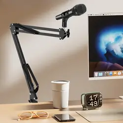 Articulated Arm Microphone Support Table Boom Mount for Micro Holder Desktop Microfno Tripod Stand for Mic Universal Holder