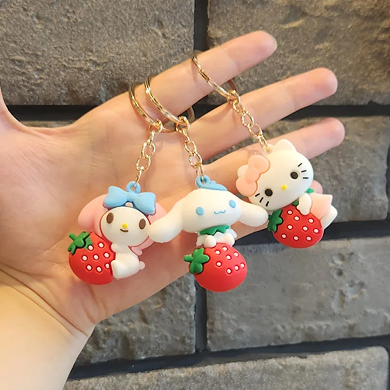 Anime Sanrio Keychain Protective Case Bank Card Photo Holder Bus Card Protective Case Pendant  Keyring Pendant Accessories