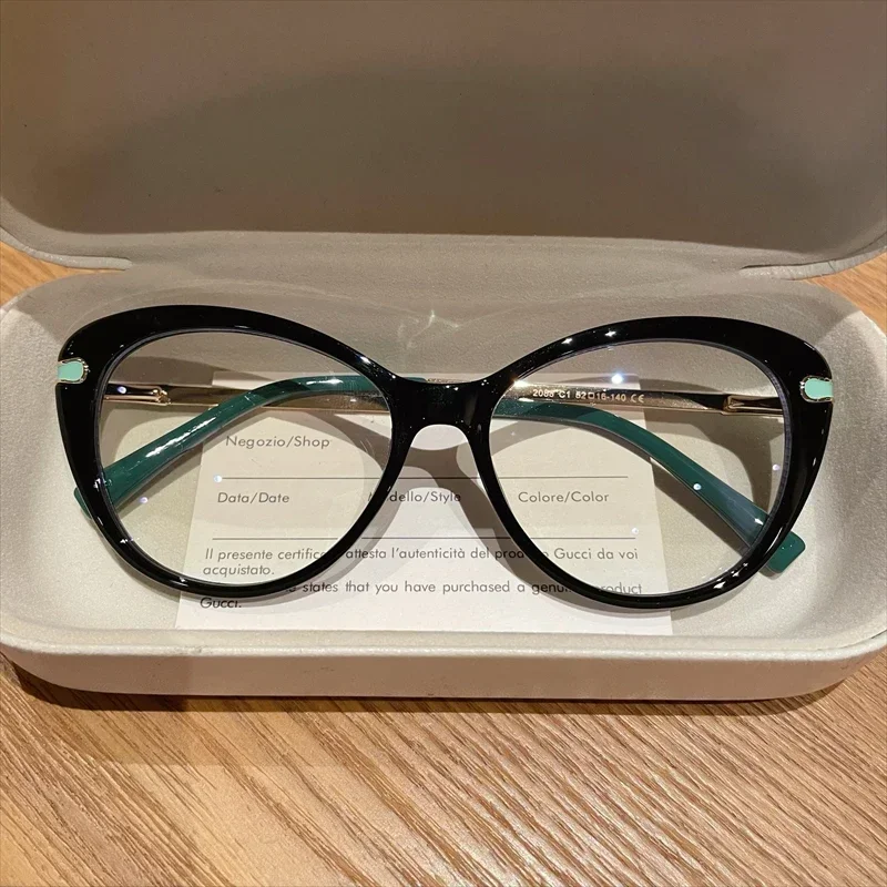 

Очки Ollymurs Retro Anti Glasses для женщин, прогрессивные очки для чтения в форме кошачьего глаза, очки для коррекции близорукости, дальнозоркости, с защитой от синего света, по рецепту