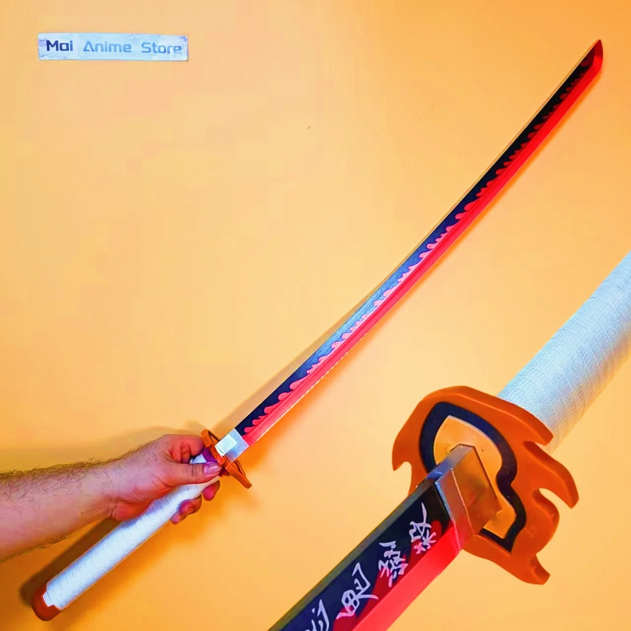 Figurine Katana lumineuse de 40 pouces, faux damas, modèle épée légère, taille réelle, Anime Katana japonais, accessoire de Cosplay, jouet non tranchant, cadeau