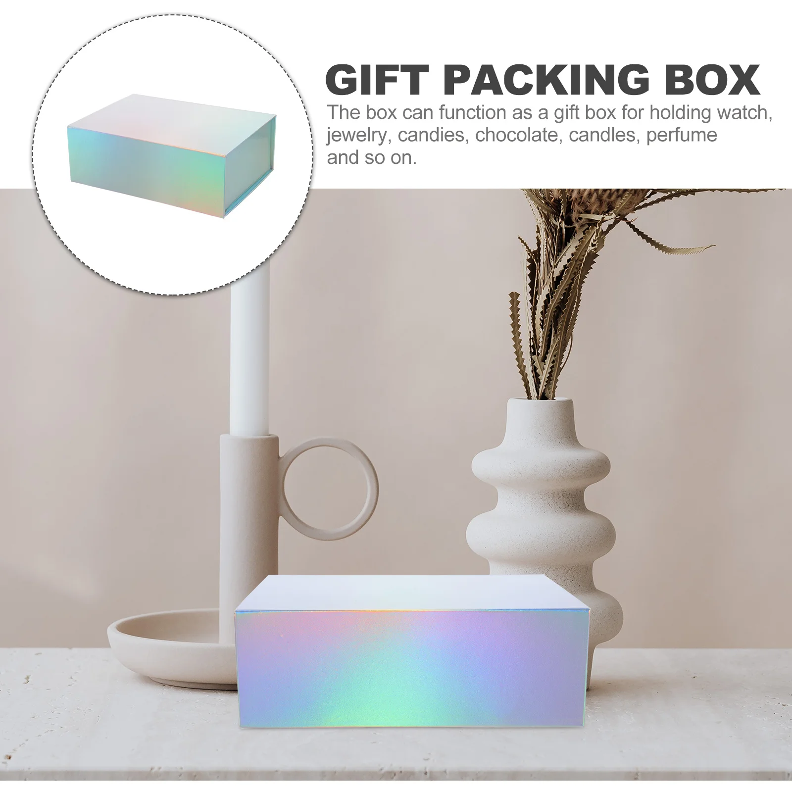 

Gift Packing Box with Magnetic Lid Collapsible Premium Rectangle Present Box for Jewelry Watch Chocolate Perfume