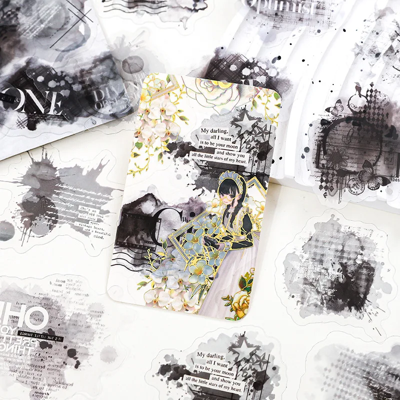 30 pièces Kawaii papeterie autocollants encre teintée étoiles bricolage artisanat Scrapbooking Album Journal indésirable heureux planificateur Journal