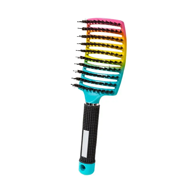 Hair Scalp Massage Comb para Mulheres, Cerdas, Nylon Hairbrush, Wet Curly Detangle, Escova para Salão, Barbeiro Cabeleireiro, Styling Tools