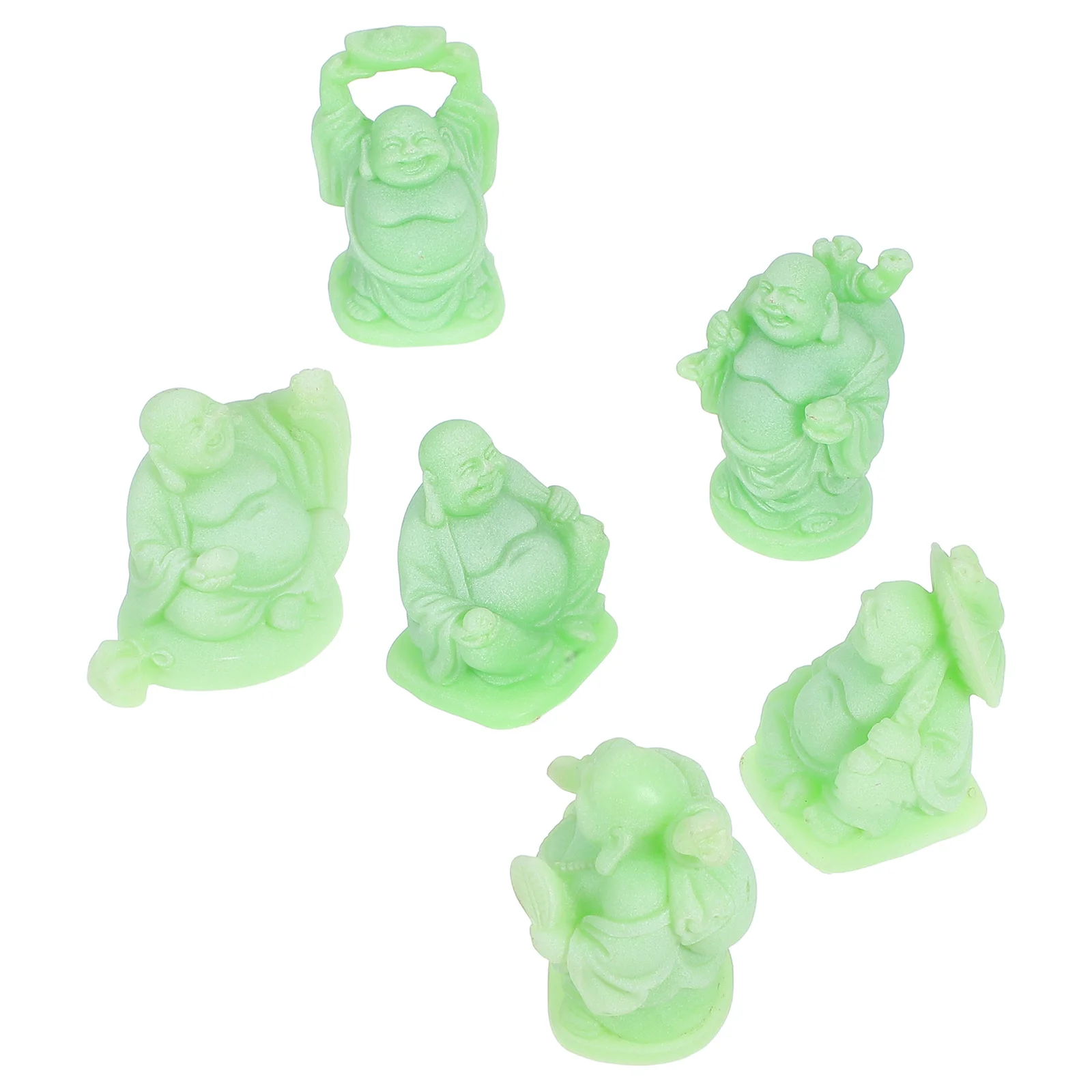 

6Pcs Chinese Buddha Statues Resin Crafted Feng Shui Buddha for Good Decoration Ideal for Desktop Bedside Table