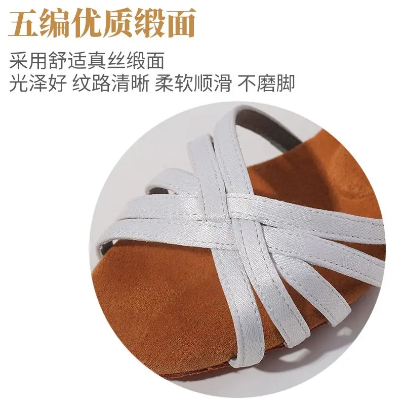 Nuevos zapatos de baile latino para niñas, zapatos de baile de salón Salsa, sandalias de Salsa de Tango para niños de tacón bajo, zapatos de baile para damas