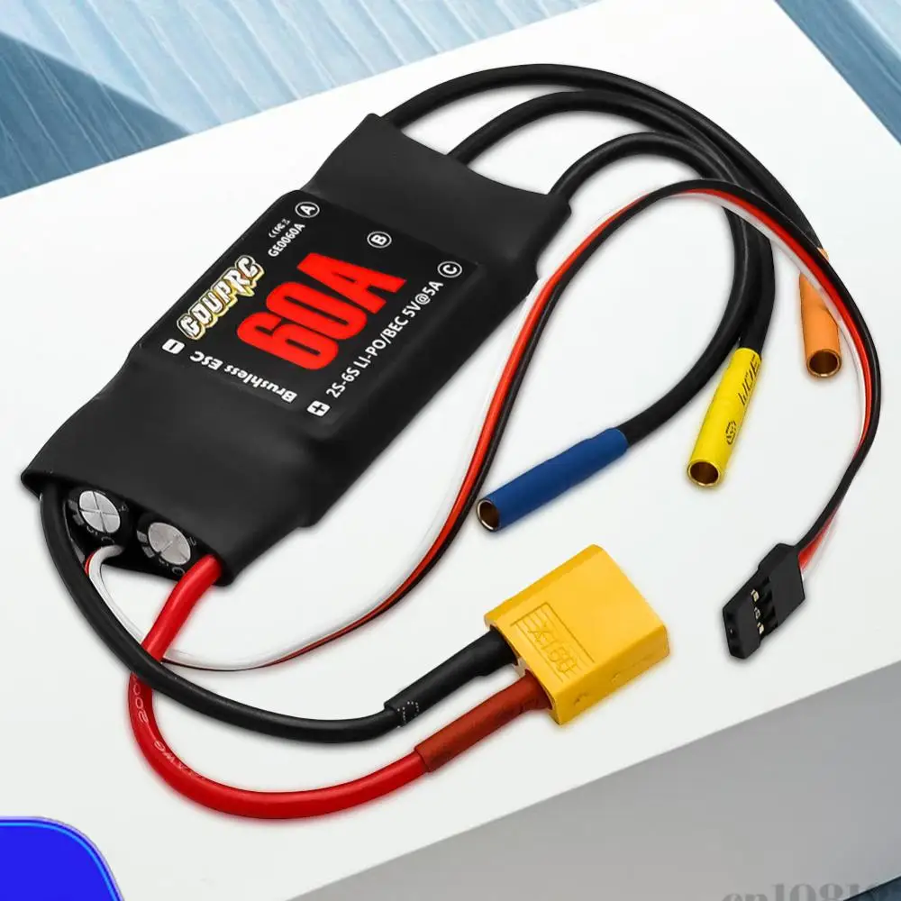 

60A Electronic Speed Controller with 5V/7A BEC & XT60 Plugs Brushless RC ESC for Drone RC Helicopter Airplane