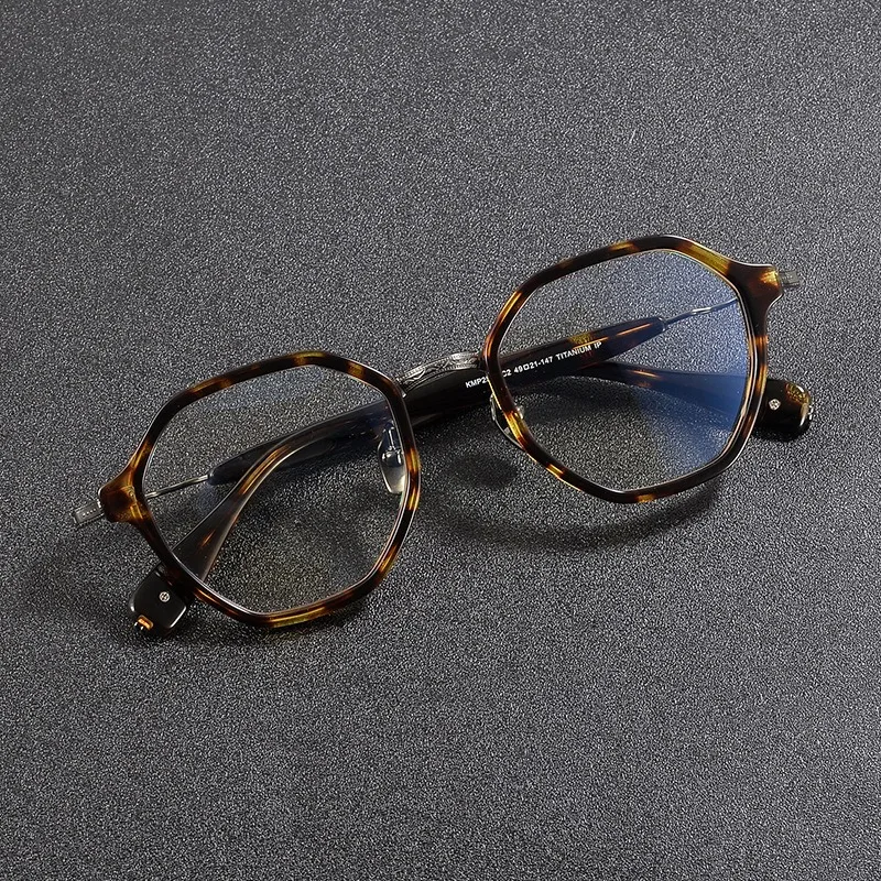 

Retro Acetate Optical Glasses Large Frames Titanium Polygon 2505 Men Prescription Handmade Women Myopia for Eyewear Oculos De