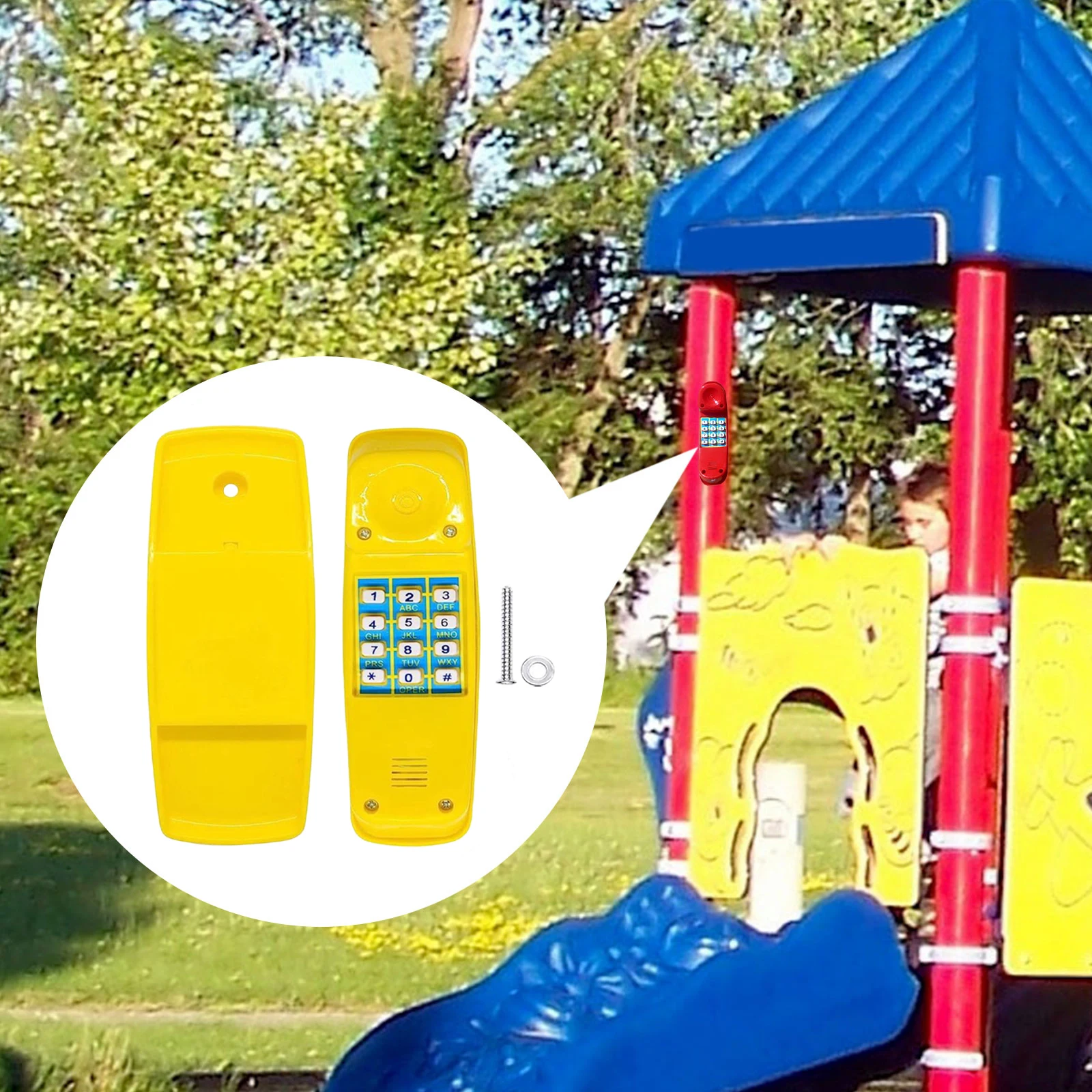 Childrens Playhouse Toy Telephone Outdoor Equipment Pretend Play Playground,Kids Climbing Frame Accessories Our Toy Telephone