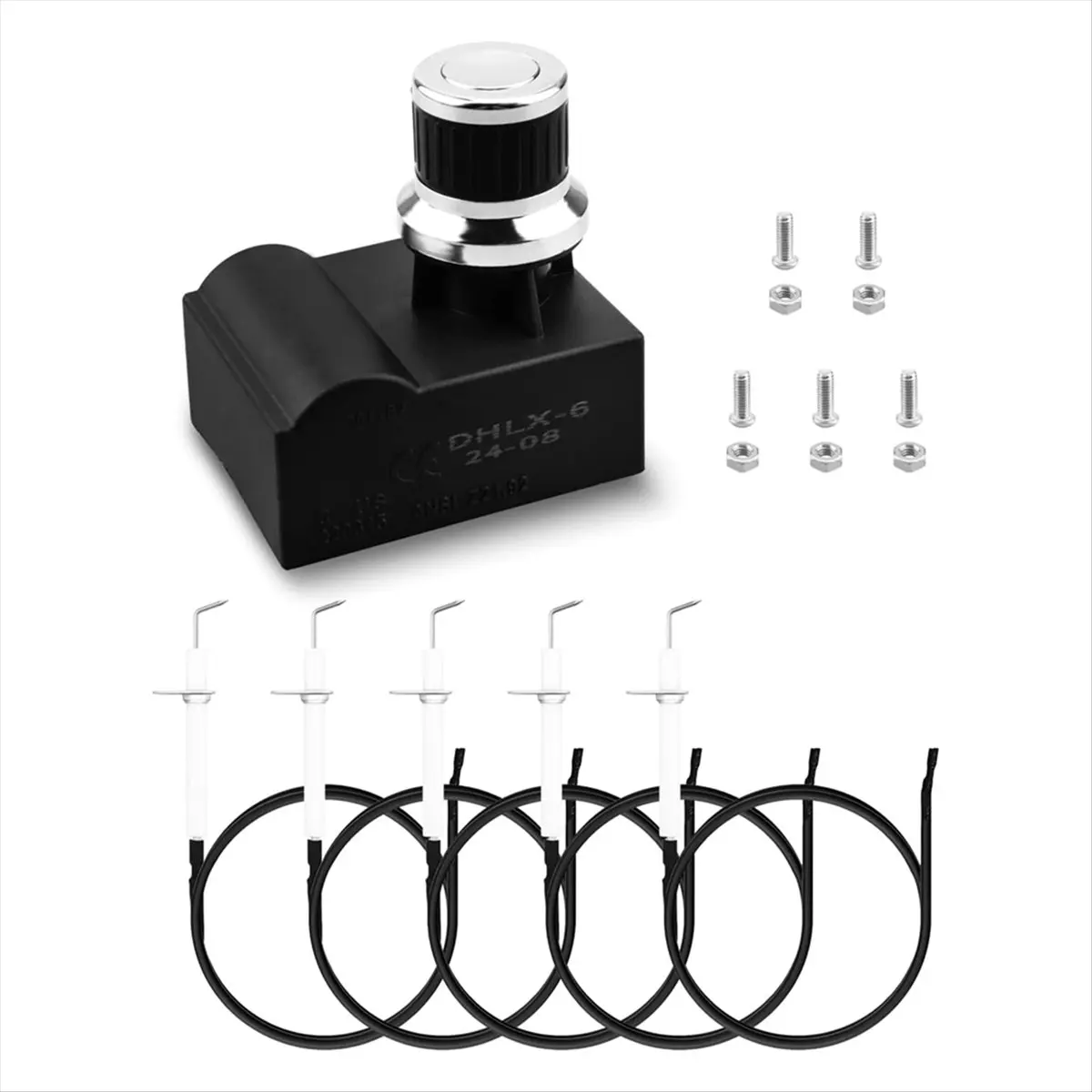 Precision Made -DHL-128-6Q Grill Igniter Replacement Push Button Pulse Igniter for GR2210601-MM-00 6 Outlet Igniters Kit
