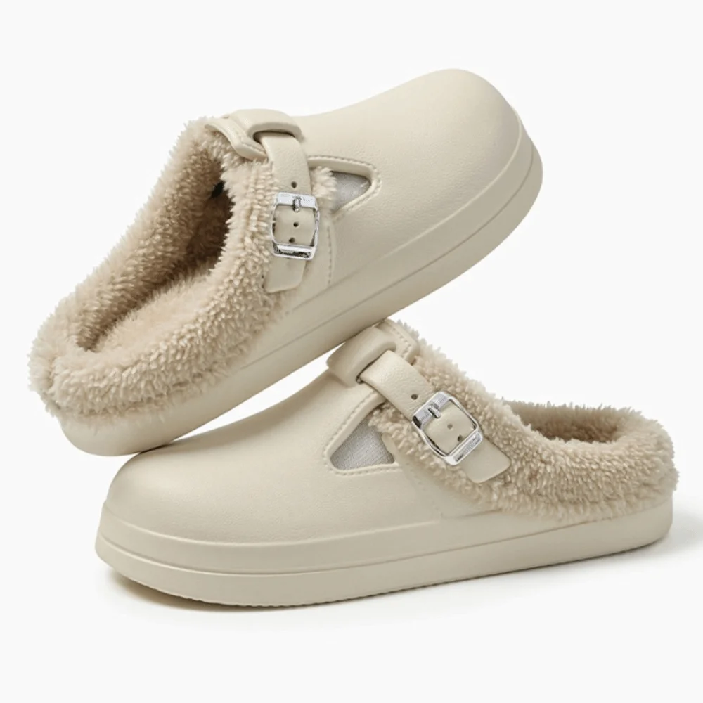 

A Pair Classic Waterproof Slippers Soft Thick Bottom Warm Slippers Warm Non Slip House Shoes Winter