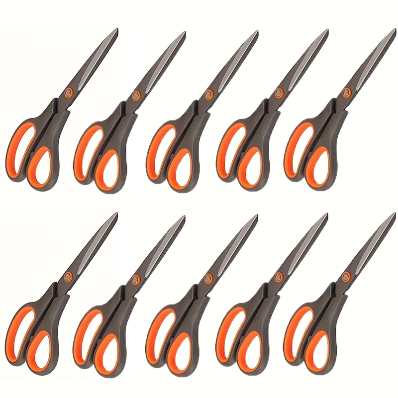 10piece 8-inch (about 20.3 cm) titanium non-stick scissors, multi-purpose professional stainless steel scissors, comfortable sof