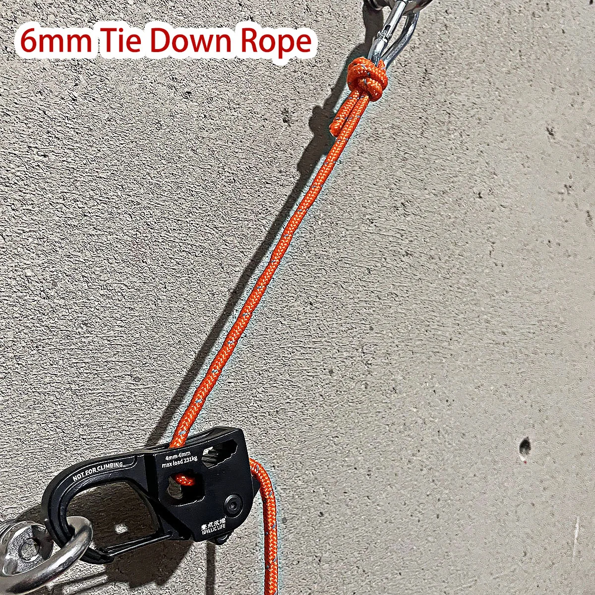 Corda de Ajuste para Barraca de Camping 6mm 5m, Corda de Vento Refletiva com Polia de Aperto Rápido e Fivela para Toldo