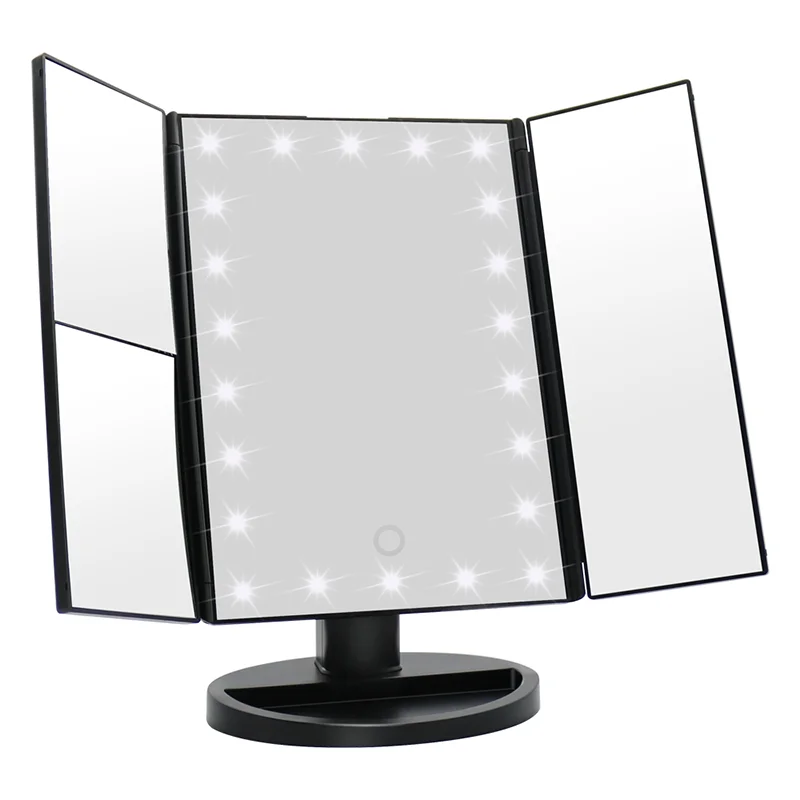 Missmeeca-Miroir de maquillage intelligent avec lumière LED, miroir à 3 voies, 2x3x