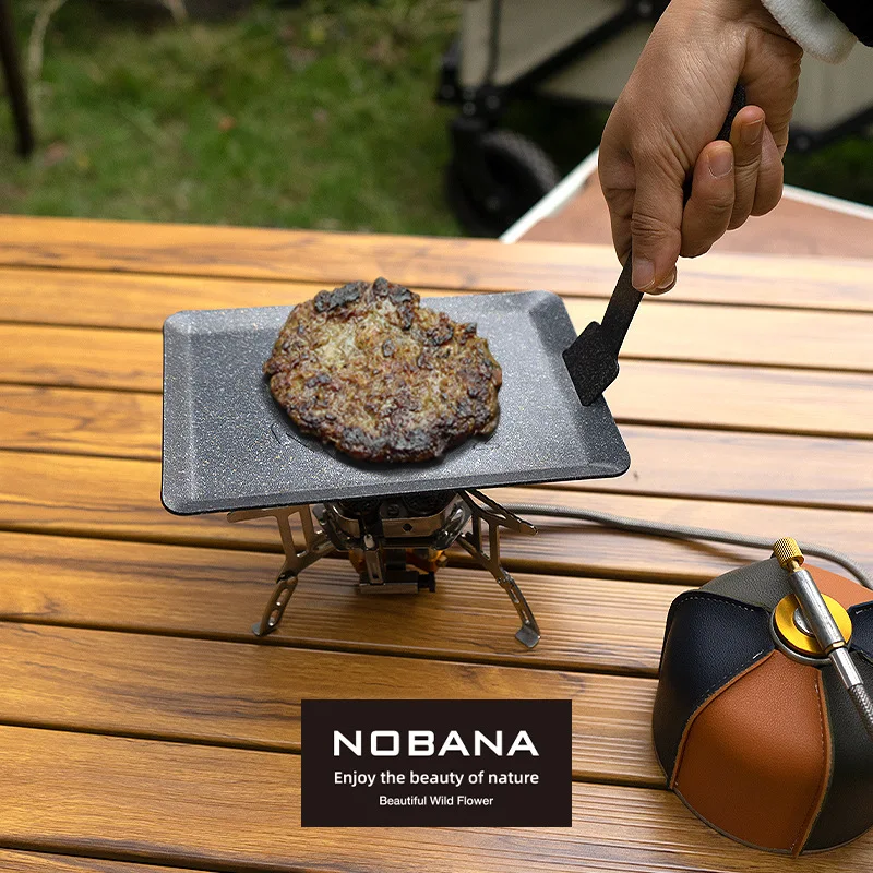 

Outdoor Mini Grilling Pan Mountaineering Fishing Grilled Meat Fried Fish Non-stick Fried Pan Camping Fried Steak Pan Teppanyaki