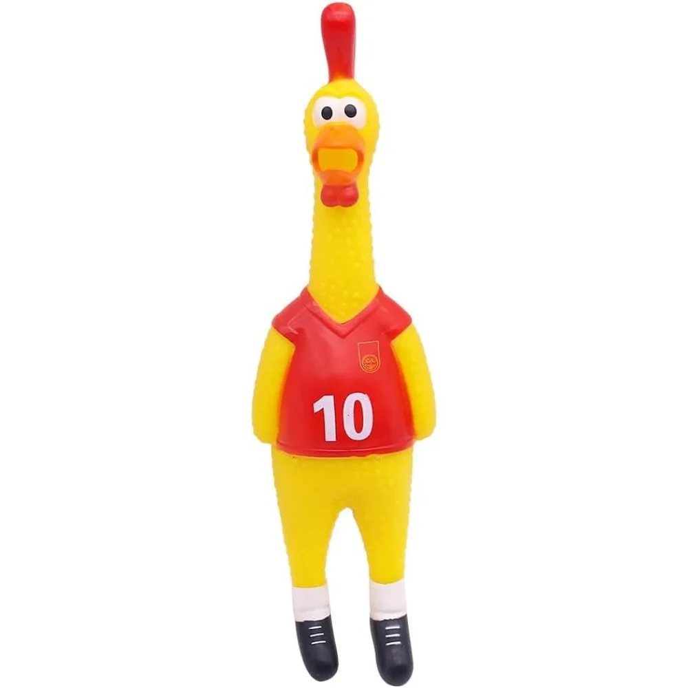 

14inch Rubber Chicken Grade Latex Squeeze Chicken Prank Novelty Pet Toys for All Age Groups Gift for Children Family Dogs