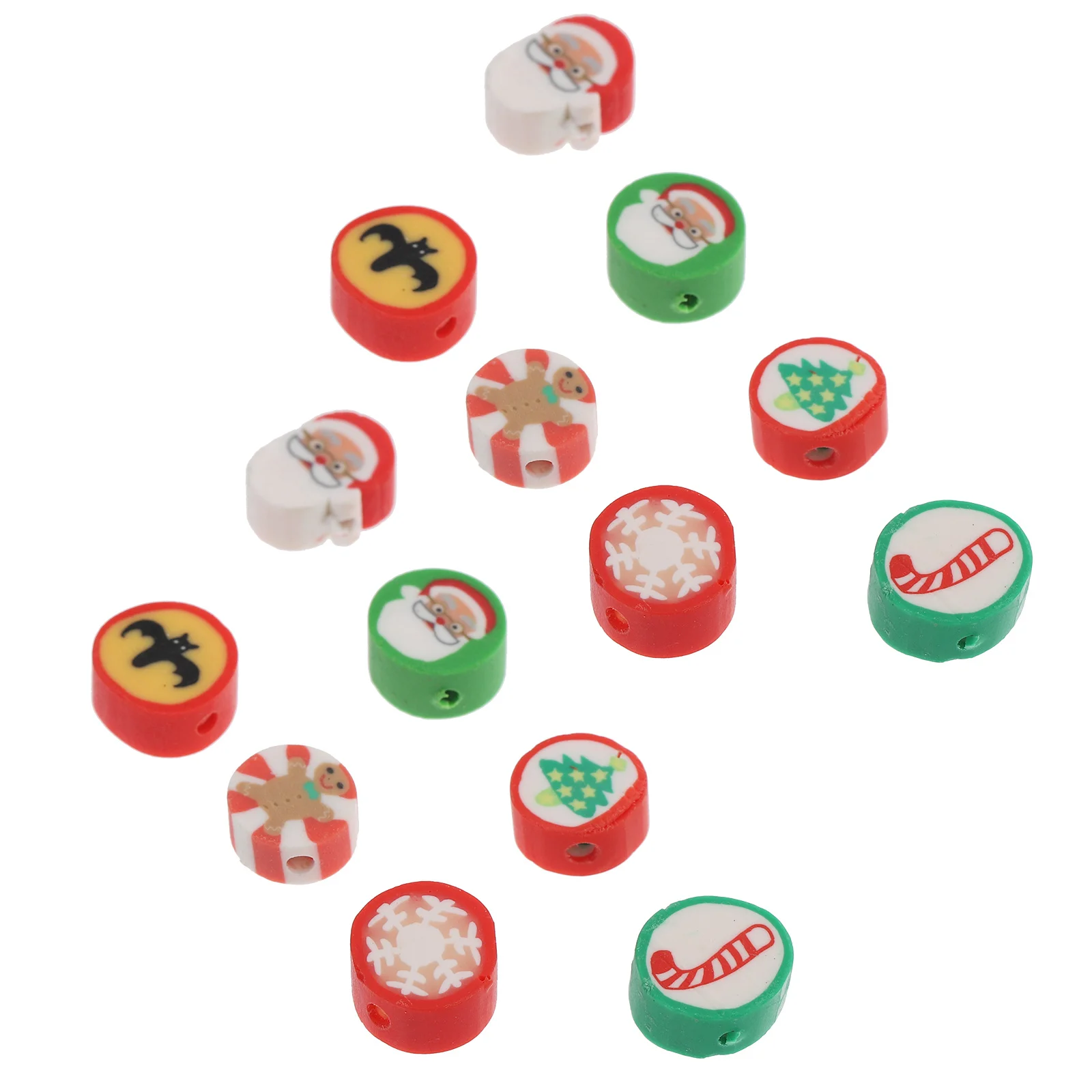100Pcs Christmas Series Polymer Clay Slices DIY Jewelry Making Bracelets Necklace Craft Accessories Charms Polymer Clay Slice