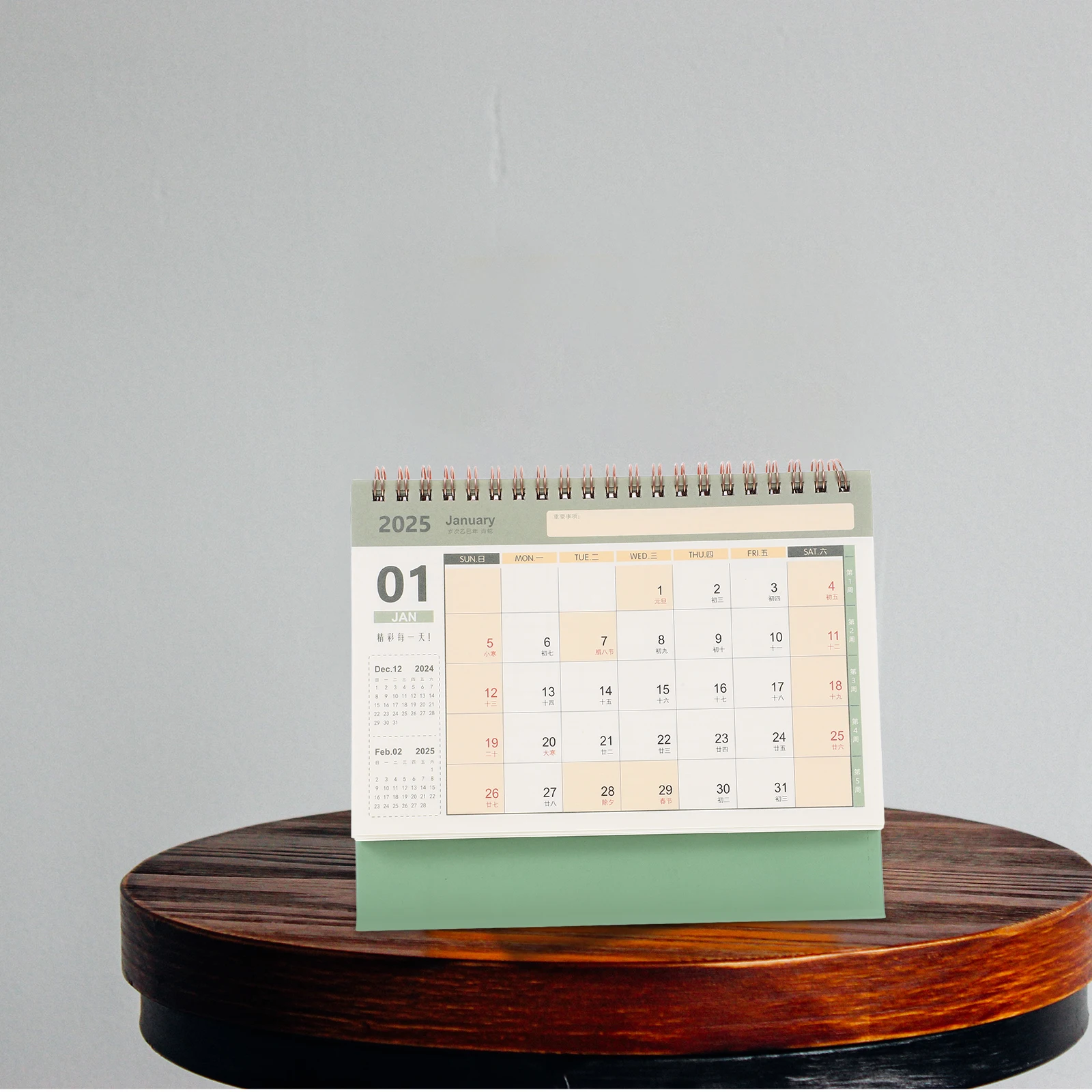 

Desk Calendar 2024 2025 Spiral Stand Flip Calendar Thick Paper Monthly Planner Office Desktop Decorative Schedule