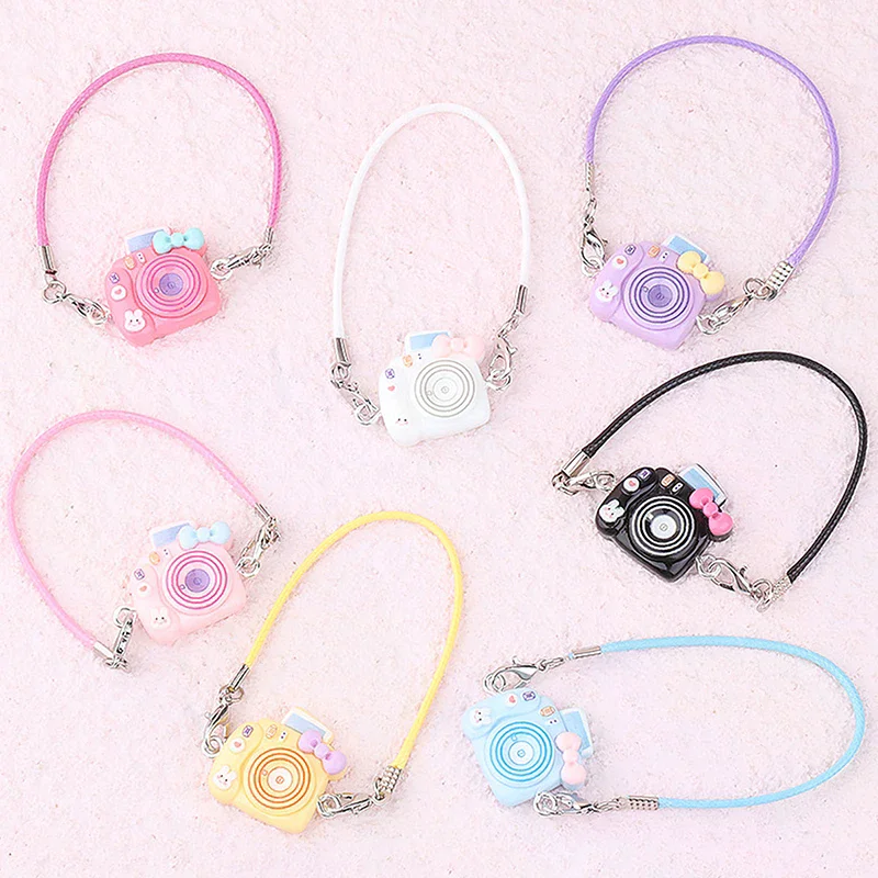 5Pcs Mini Puppe Kamera Anhänger Nette Puppe Decor Zubehör Cartoon Anhänger Puppenhaus Kamera Dekoration Kinder Spielzeug