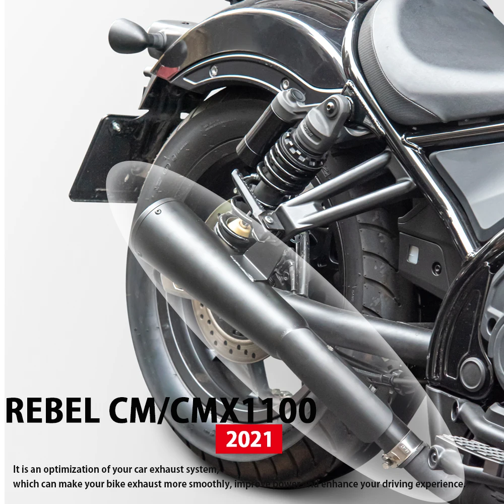 Motorcycle Accessories Exhaust Muffler Pipe Black Stainless Steel Long Type For Honda Rebel CM1100 CMX1100 CM 1100 2021-2023