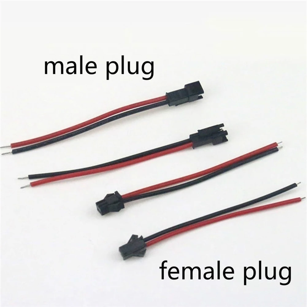 AA81-50Pairs 15Cm Long JST SM 2Pins Plug Male To Female Wire Connector For LED Strips