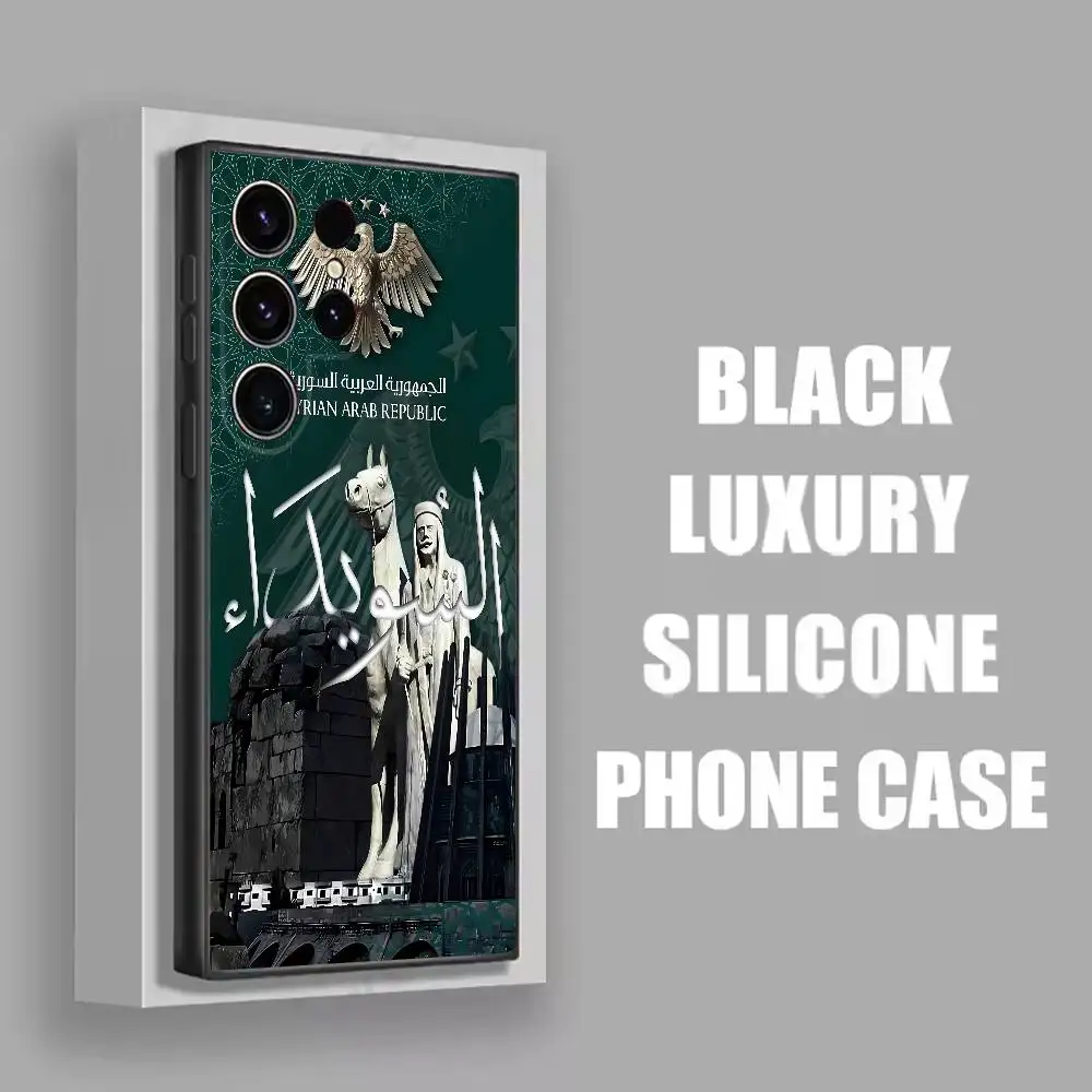 เคสโทรศัพท์ลายธงชาติซีเรีย สำหรับ Samsung S25,S24,S21,S22,S23,S30,Ultra,S20,Plus,Fe,Lite,5G สีดำ