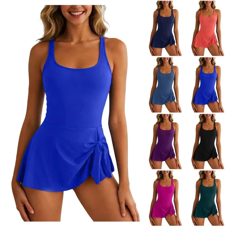

Women 1 Piece Swimsuit Lady Girls Color Block Print Bathing Suits Athletic Swimwear Costume Holiday Two Pieces Bathing Suit