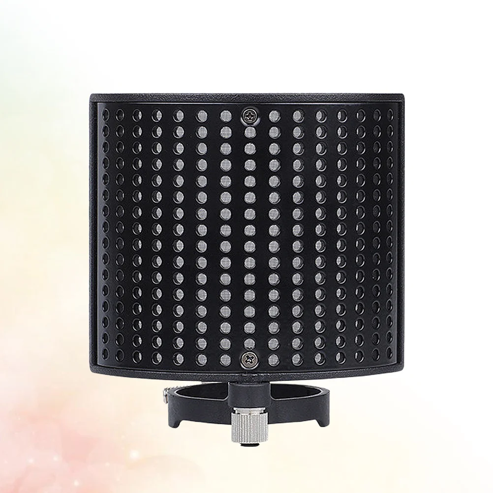 ميكروفون على شكل حرف U بطبقة مزدوجة للزجاج الأمامي لميكروفون 44-48 مم أسود مقاوم للضوضاء وتسجيل استوديو البث