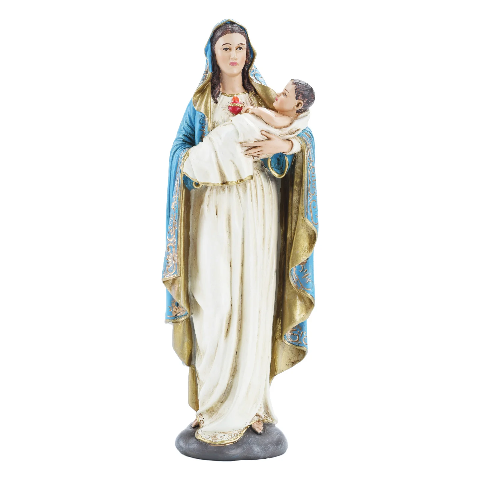 1Pc Catholic Madonna and Infant Jesus Statue Virgin Mary Holy Mother Indoor Inspirational Home Decor