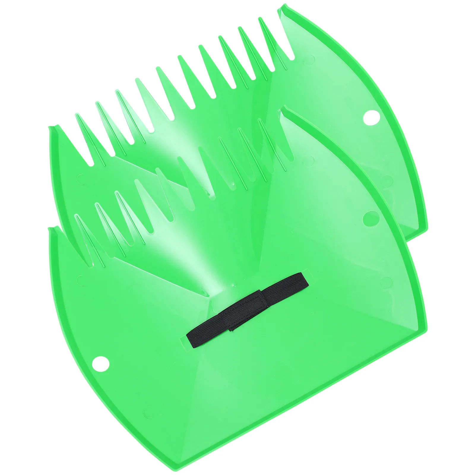 2Pcs Premium Heavy-Duty Plastic Leaves Collecting Rake for Sweeping Fallen Leaves Cleaning Tool Sturdy Weatherproof