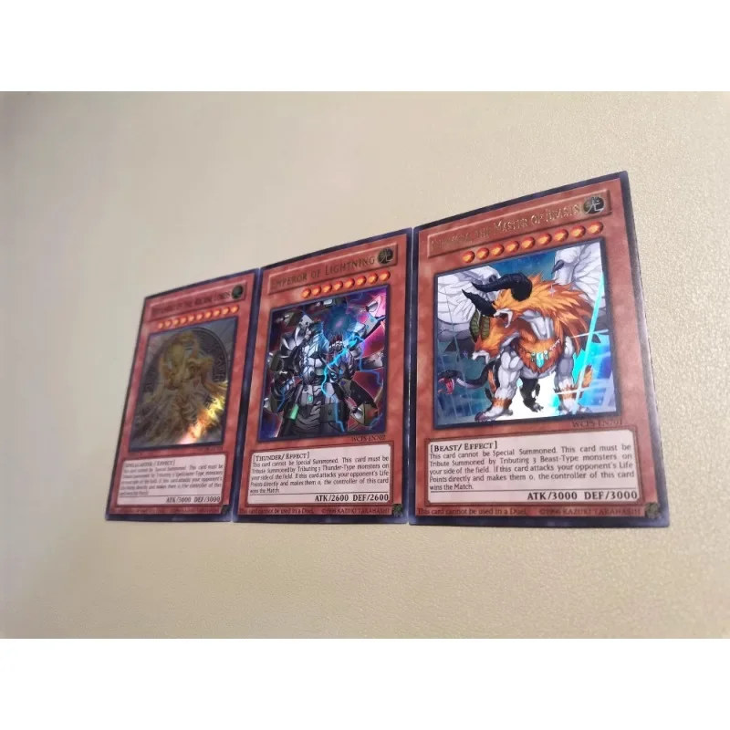 3pcs/set YuGiOh Testament of The Arcane Lords Chimaera Self Made Refraction Flash Card Anime Classics Game Collection Cards Toy