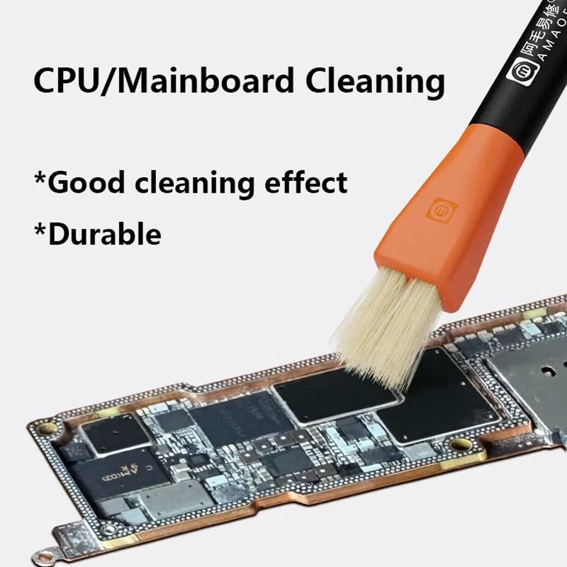 AMAOE M91 Dual Head Pure Brush for Cleaning Mobile Phone Computer Motherboard, Welding Table, Wire Mesh, IC Cleaning Tool