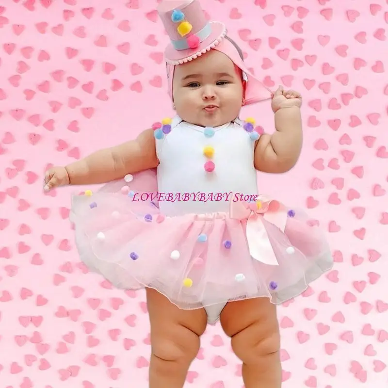 Dress Tall Hat Infant Costume Baby Photo Posing Outfit Newborn Photo Outfit 4XBC