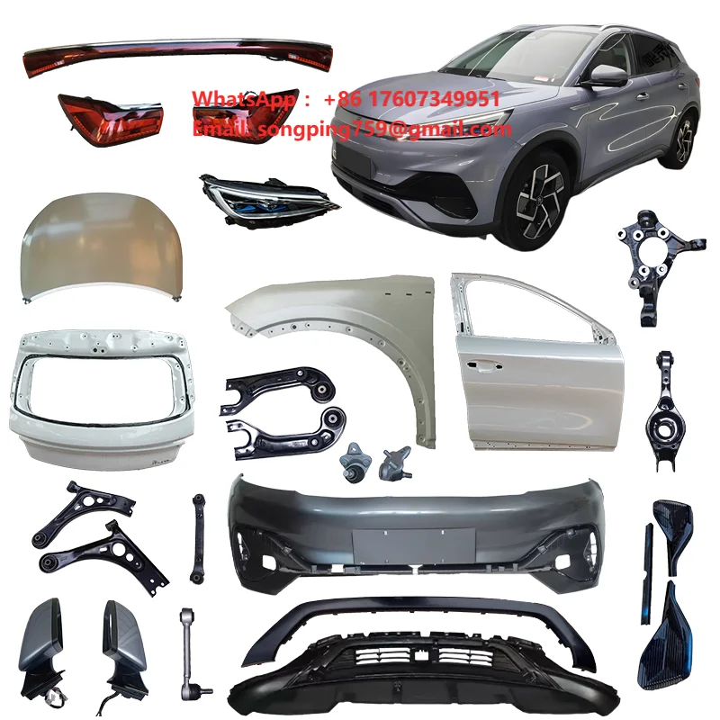 For BYD ATTO3/Yuan PLUS Accessories: Bumpers, Headlights, Fenders, Doors, Hoods, Tailgates, Rearview Mirrors