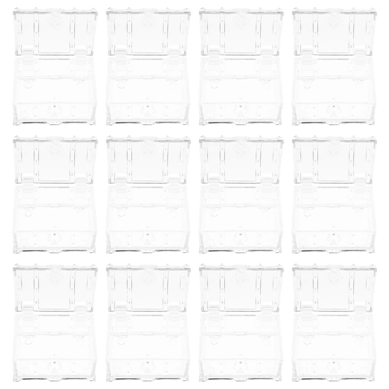 

12Pcs European Wedding Candy Boxes Elegant Mini Treasure Chest Plastic Favor Boxes for Birthday Party Bridal Shower Candy
