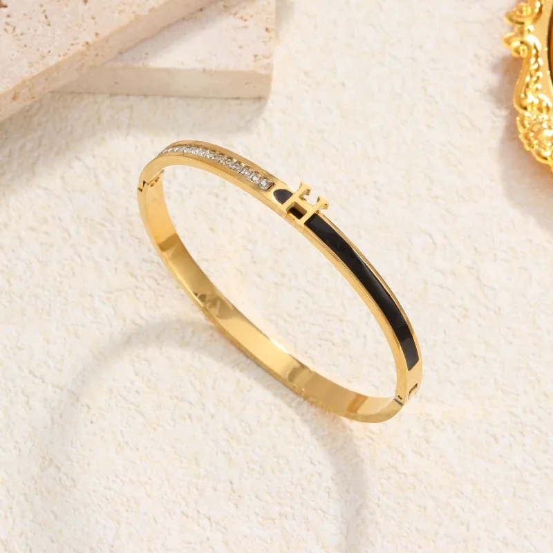 Gold Bracelets titanium Steel for Women Bangles with Love Friendship Theme Jewelry Gift for Her