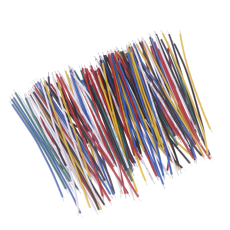130 قطعة 24AWG اللوح سلك توصيل معزز كابل عدة مزدوجة نهاية القصدير مطلي PCB لحام كابل PVC سلك إلكتروني 5/8/10 سنتيمتر 6 ألوان