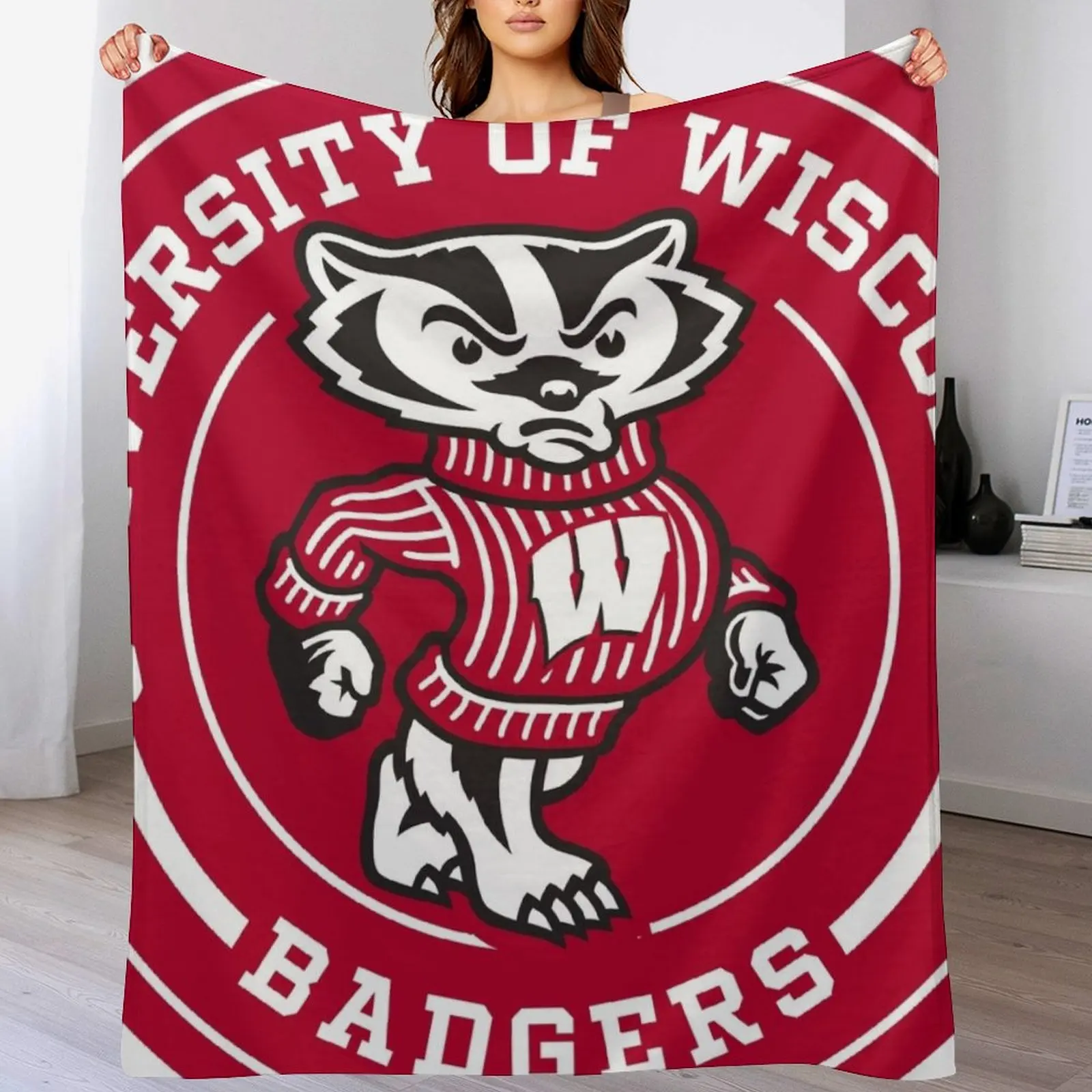 UW - Madison Circle Throw Blanket Giant Sofa Custom Designers Blankets