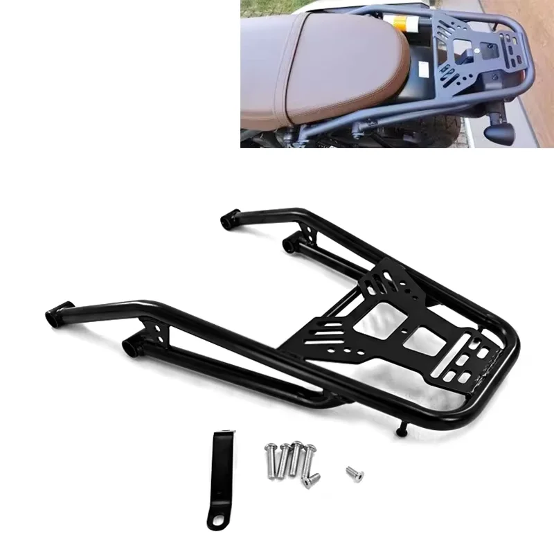 FOR Custom Rear Rack Motorcycle Tail Box Mount Accessory Black Powder-Coated Cargo Carrier for Honda CL250 CL300 CL500