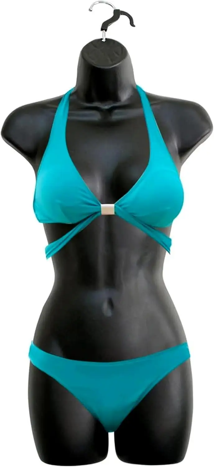 

Female Mannequin with Hollow Back, Stackable Dress Form for T-Shirt Display and Craft Shows, Black Set of 1