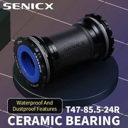 SENICX T47 Bottom Bracket Shell Width 85.5mm Road Bike Ceramic Bearing Crankset Adapter Better Waterproof Fit for Shimano/SRAM