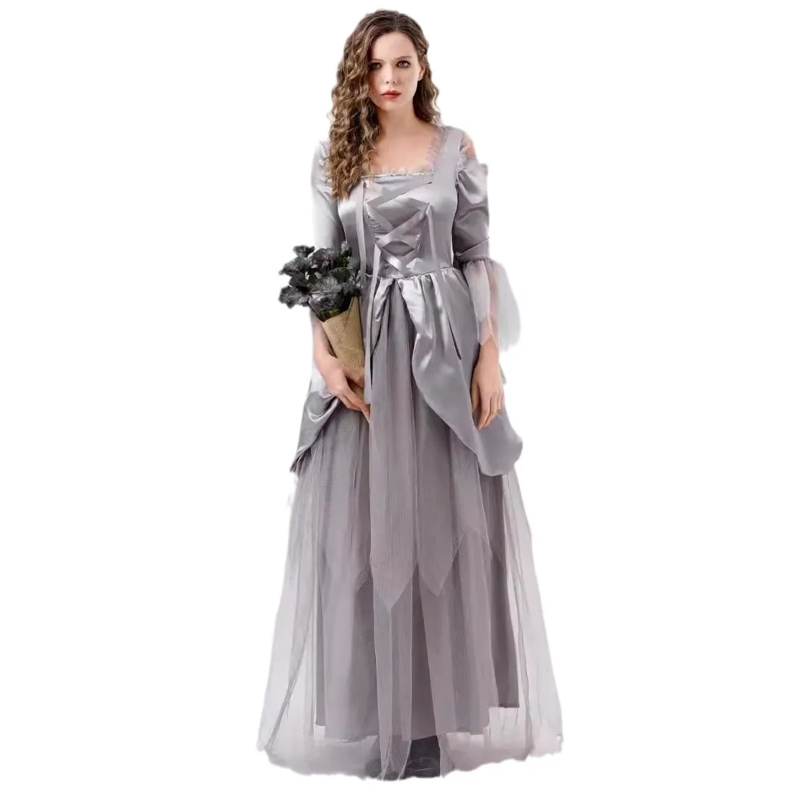 الكبار loween ey Ghost Bride Dr مرحلة الأداء زي eup الكرة لعب الأدوار الملابس العرقية التقليدية النسائية