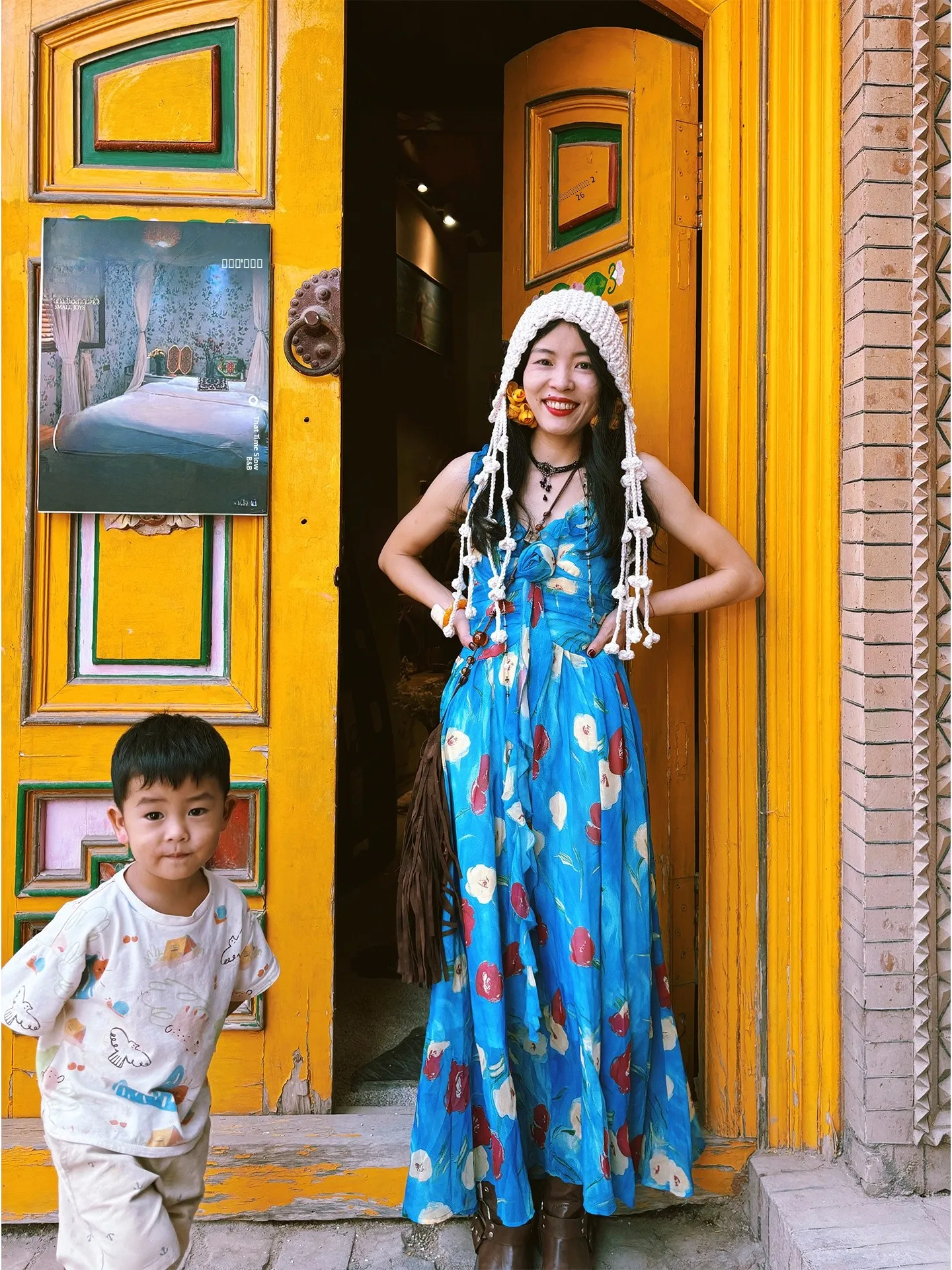 

Синяя юбка макси с цветочным принтом и V-образным вырезом, с завязками на талии, от Feng, для женщин, на лето, весну и осень