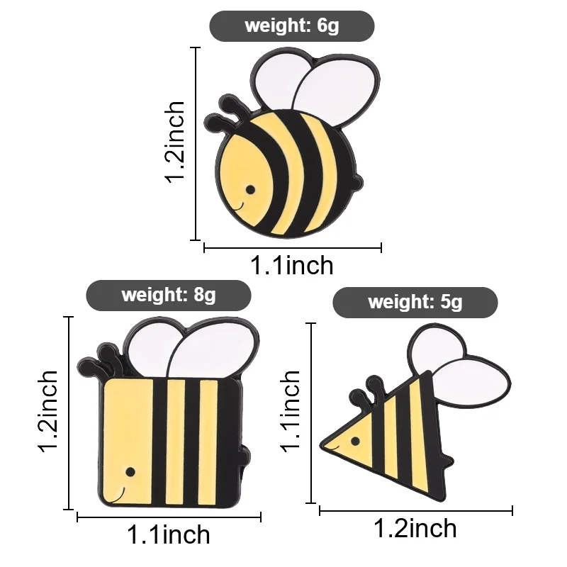 Niedliche Bienen-Enten-Kollektion: Emaille-Pins, Frosch-, Gänseblümchen-, Katzen- und Honigbienen-Broschen, Beehaw-Abzeichen, Cottagecore-Tierschmuck, Geschenk – Detail 5