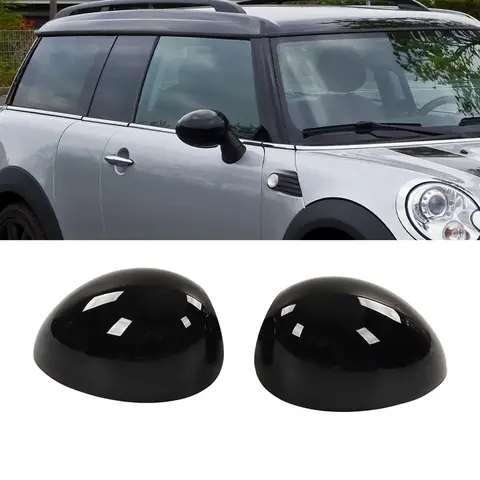 ZK50 2pcs Door Mirror Cover Left Right Glossy Black Replacement for Cooper R55 R56 R57 R58 R59 R60 R61