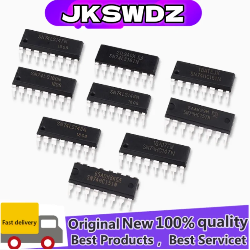 

10PCS New SN74HC163N 74HC163 74HC164 74HC165 74HC166 74HC174 74HC245 74HC257 74HC373 74HC393 74HC4017 74HC4051 74HC590A DIP14
