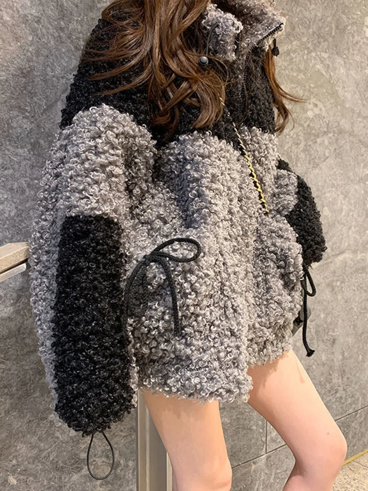 Max LuLu Winter New Gray Loose Fur Coat 2023 Women Casual Punk Style Jacket Ladies Harajuku Zippers Streetwear Vintage Clothing