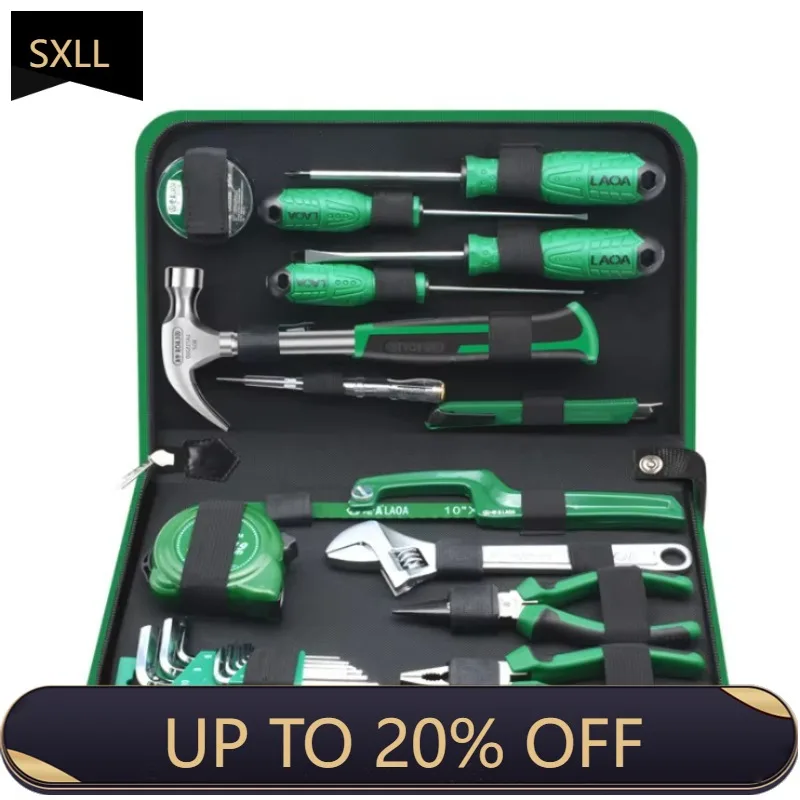 SXLL مجموعة أدوات مفك براغي مجموعة أدوات يدوية قماش وجع كماشة شريط القياس كهربائي منزلي #1