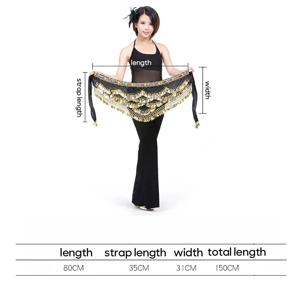 ห่วงโซ่เข็มขัดเต้นรำท้องประดับเลื่อมตกแต่งเอวสไตล์อียิปต์ห่วงโซ่เอวเต้นรำหน้าท้องทำด้วยมือ328